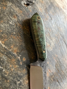 Drop point small hunter/camp knife with pocket sheath